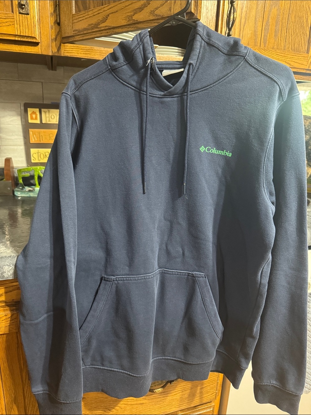 Columbia Navy Hoodie with Green Logo